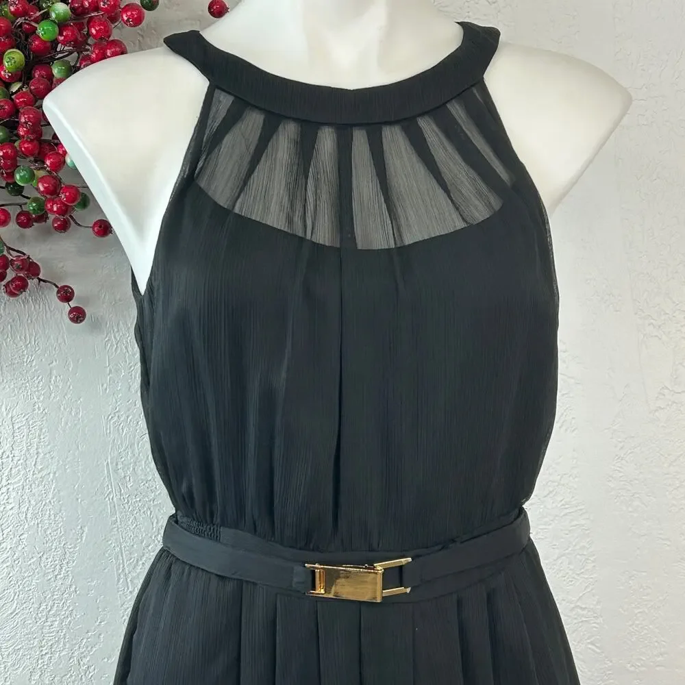 White House Black Market Button back chiffon halter dress Size 6 - Picture 4 of 11
